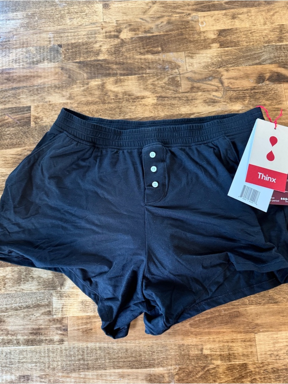 Thinx Black Period Sleep Shorts Super Absorbency NWT